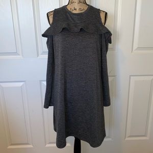 Loft Grey Sweater cold shoulder dress